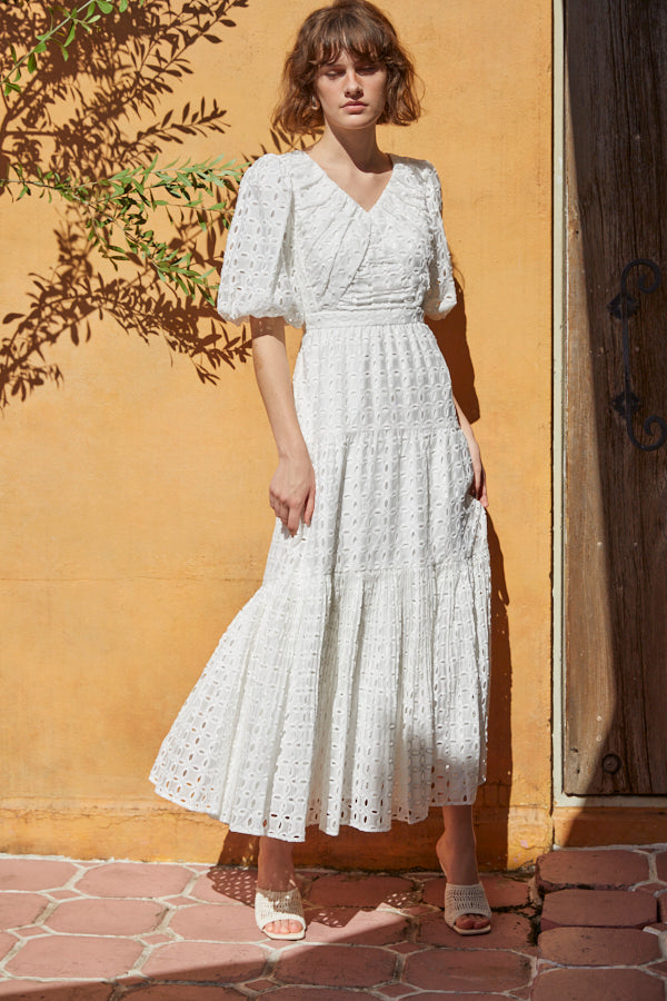 Eliana Lace Dress <br> -WHT-