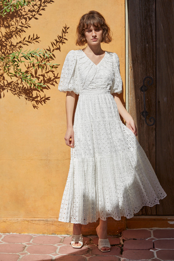 Eliana Lace Dress <br> -WHT-