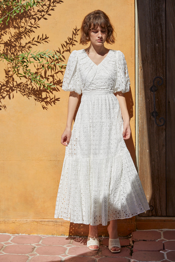 Eliana Lace Dress <br> -WHT-