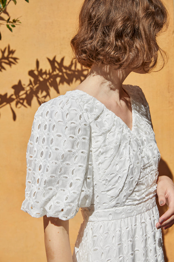 Eliana Lace Dress <br> -WHT-