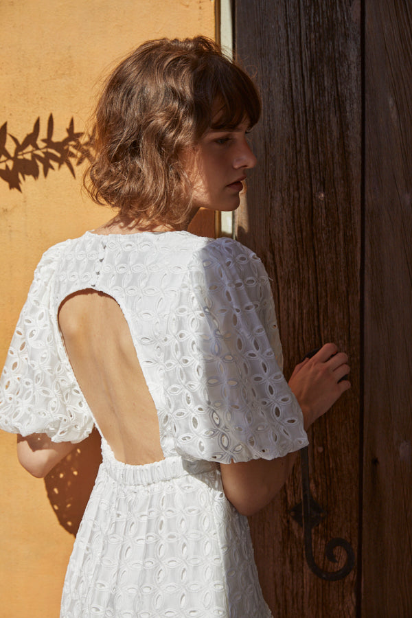 Eliana Lace Dress <br> -WHT-