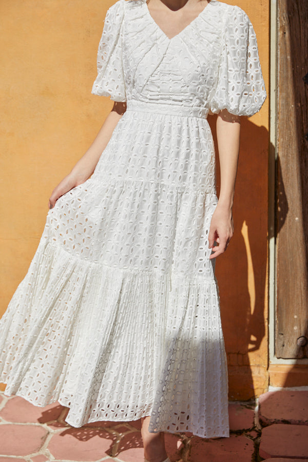 Eliana Lace Dress <br> -WHT-