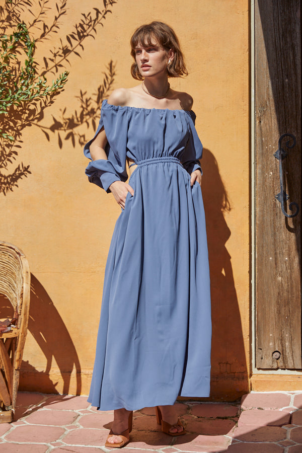 Mykonos Open Sleeve Dress -BLU-