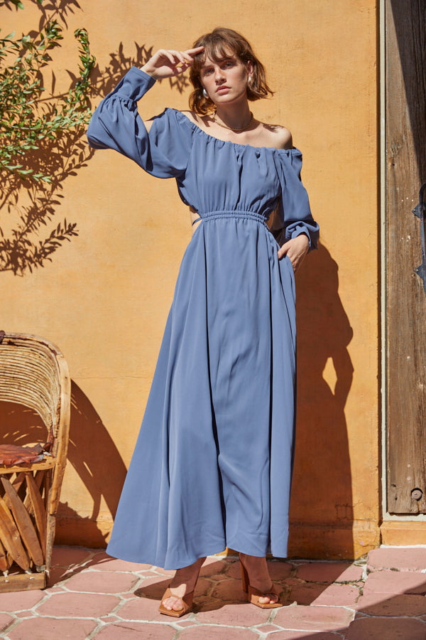 Mykonos Open Sleeve Dress -BLU-