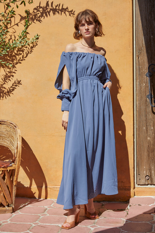 Mykonos Open Sleeve Dress -BLU-