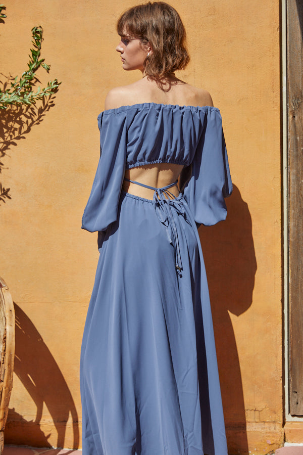 Mykonos Open Sleeve Dress -BLU-