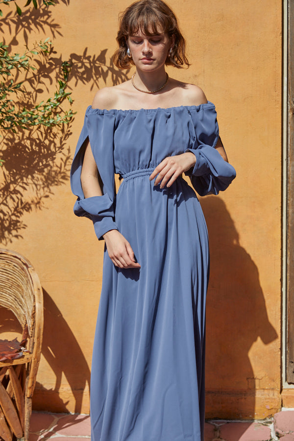 Mykonos Open Sleeve Dress -BLU-