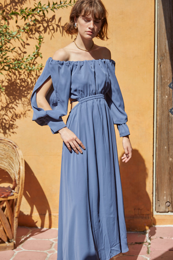 Mykonos Open Sleeve Dress -BLU-