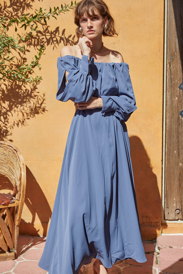 Mykonos Open Sleeve Dress -BLU-