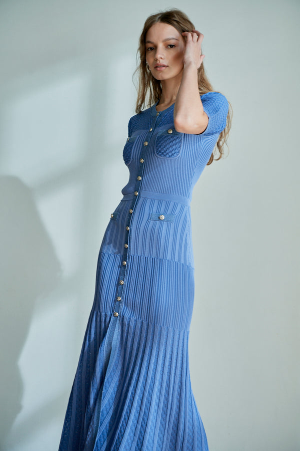 Louise  Knit Dress <br>  -D.BLU-