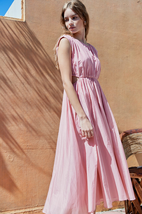 Ravello Silk Long Dress <br> -C.PNK-