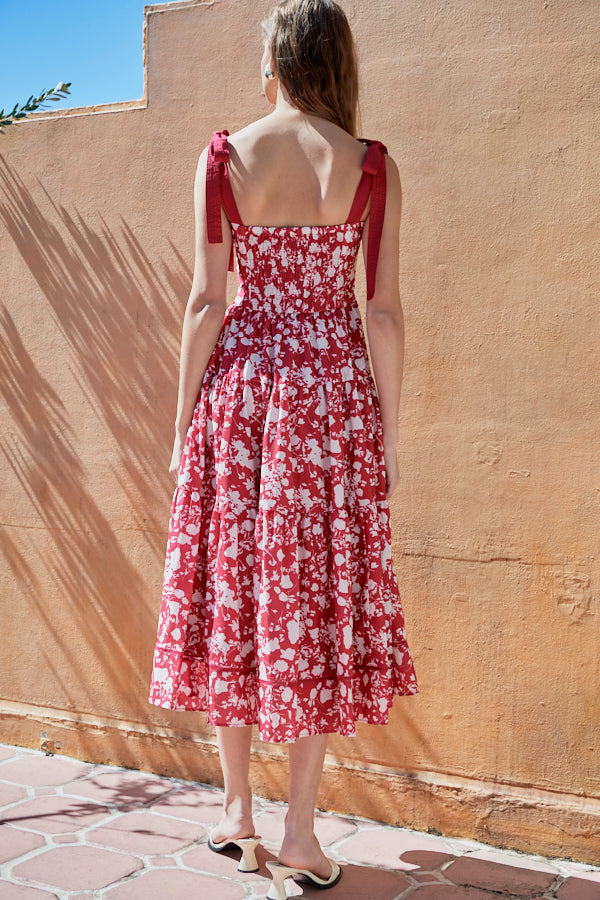 Sandra Floral-print long dress  <br>-RED x off.pt-