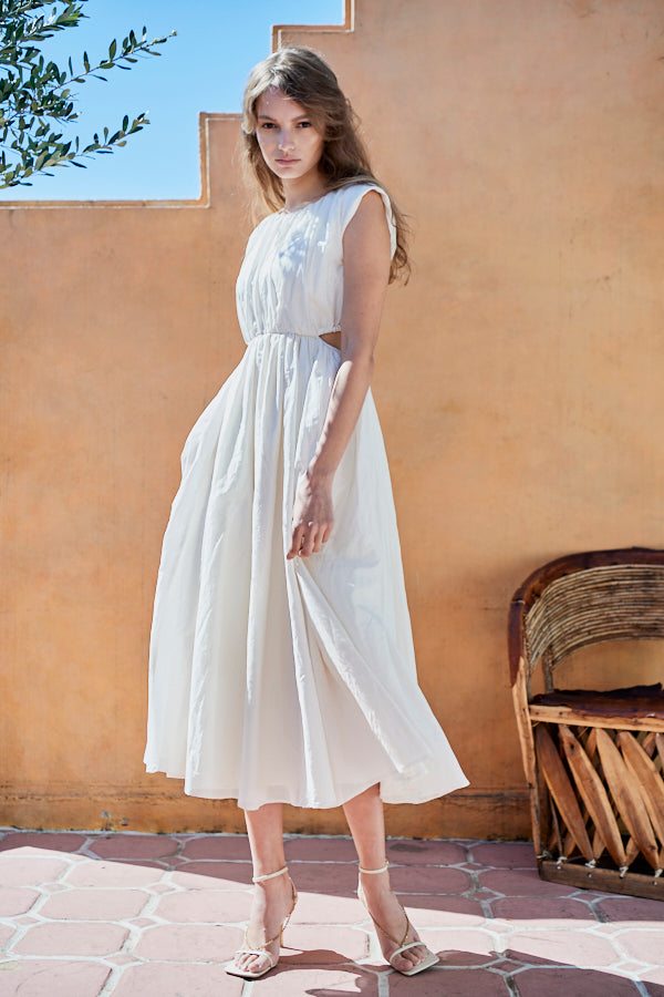 Ravello Silk Long Dress <br> -OFF-