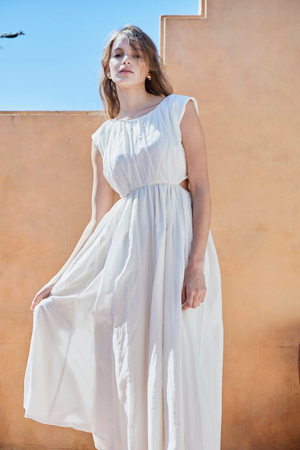 Ravello Silk Long Dress <br> -OFF-