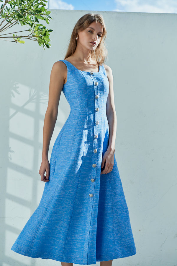 Olivia Tweed Dress <br> -BLU-