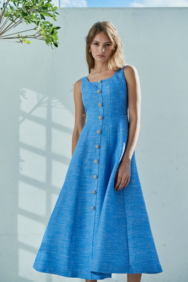 Olivia Tweed Dress <br> -BLU-