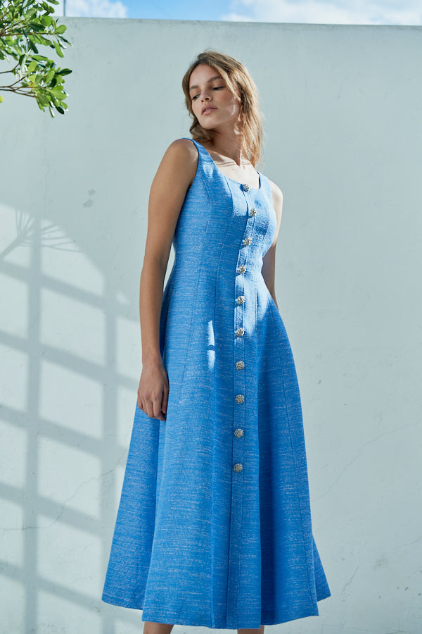 Olivia Tweed Dress <br> -BLU-