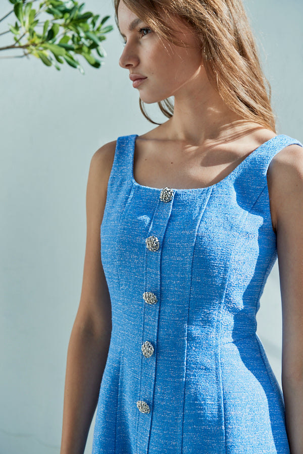 Olivia Tweed Dress <br> -BLU-