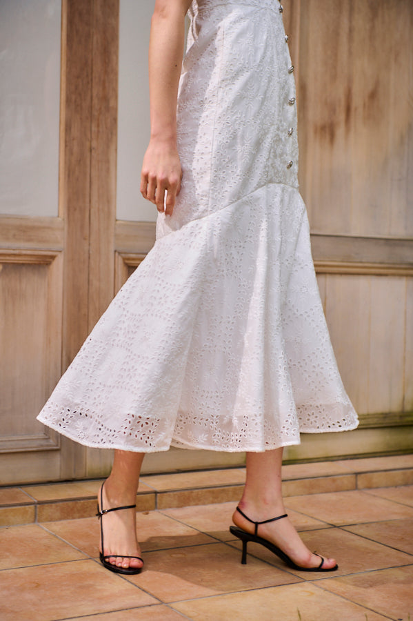 Margarita Dress <br>-WHT.lace-