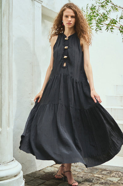 Luna Long Dress <br>-BLK-