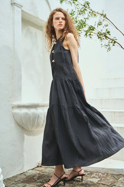 Luna Long Dress <br>-BLK-