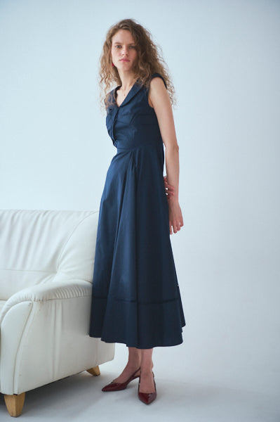 Gina Long Dress <br>-NVY-