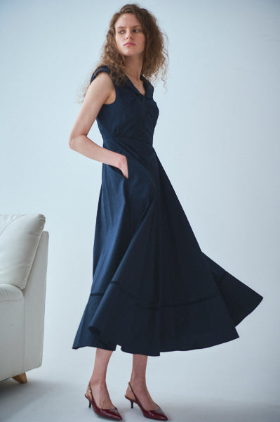 Gina Long Dress <br>-NVY-