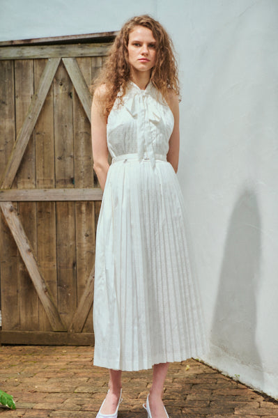 Rodin Satin Dress <br>-WHT-