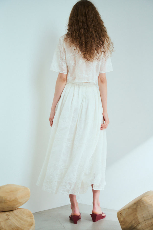 Audrey Lace Skirt <br>-WHT-