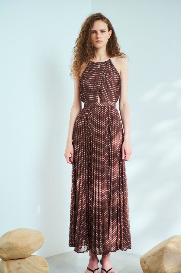 Jenna Pleated Long Dress   <br> -BRW.dot-