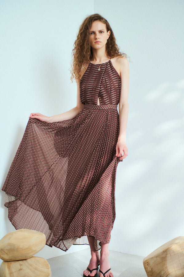 Jenna Pleated Long Dress   <br> -BRW.dot-