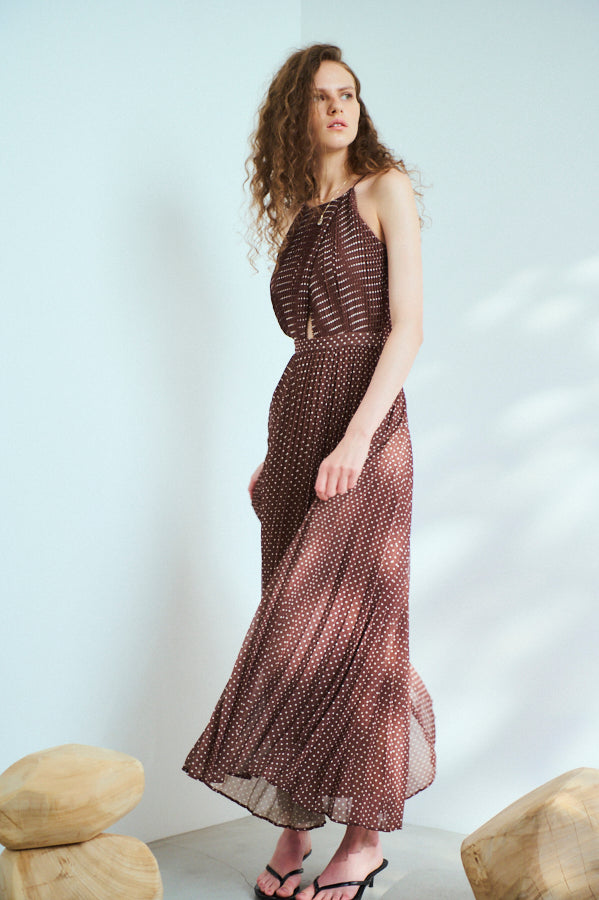 Jenna Pleated Long Dress   <br> -BRW.dot-