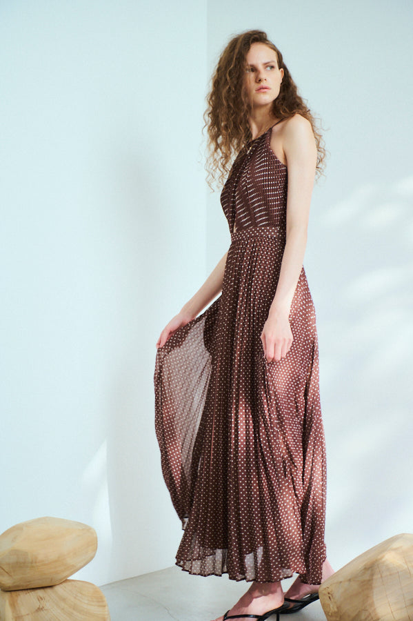 Jenna Pleated Long Dress   <br> -BRW.dot-