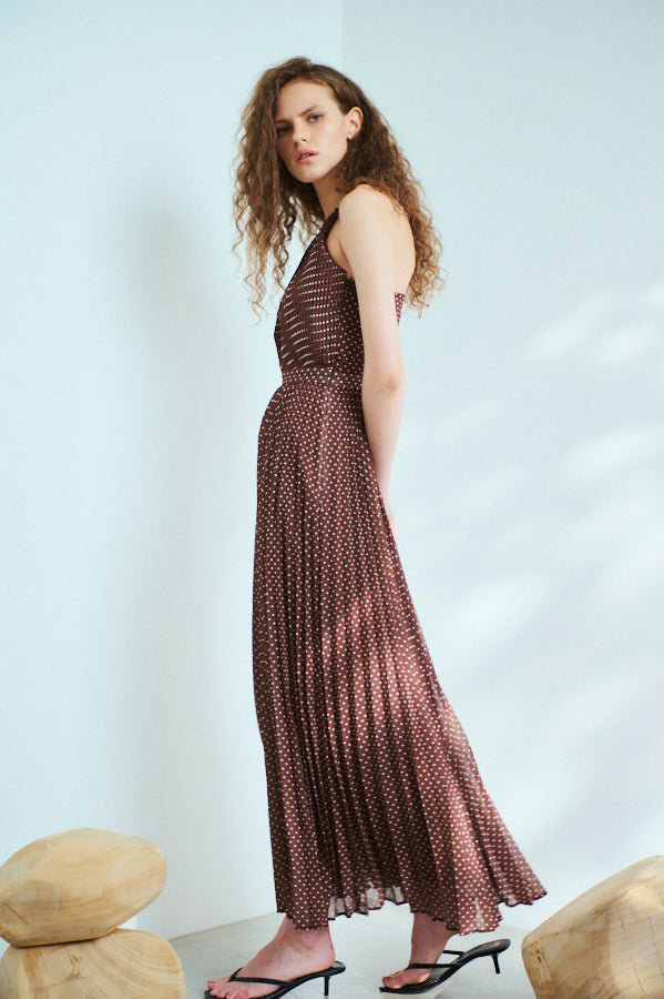 Jenna Pleated Long Dress   <br> -BRW.dot-