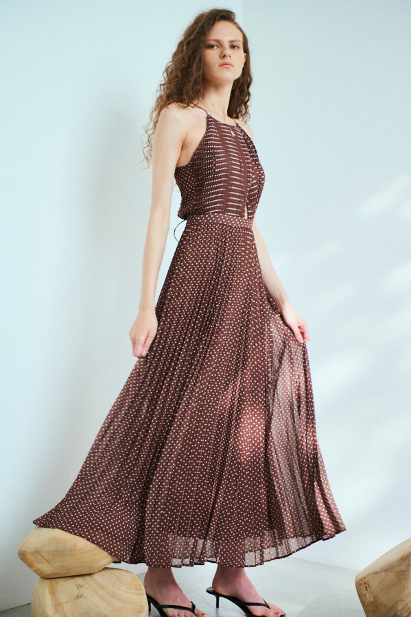 Jenna Pleated Long Dress   <br> -BRW.dot-