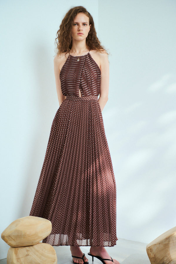 Jenna Pleated Long Dress   <br> -BRW.dot-