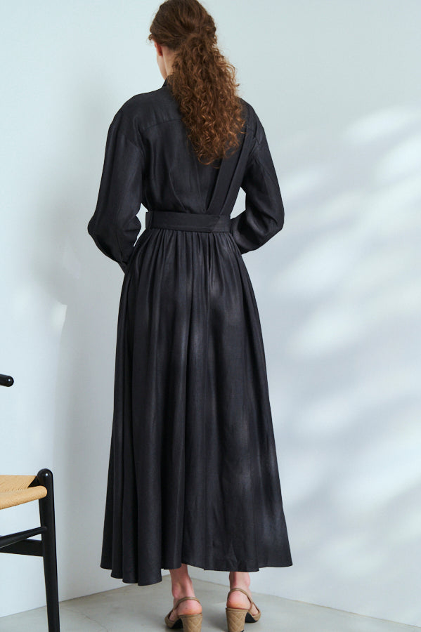 Rosaria Shirt Long Dress <br>-BLK-