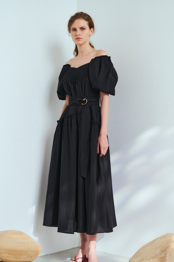 Memories Long Dress <br> -BLK-