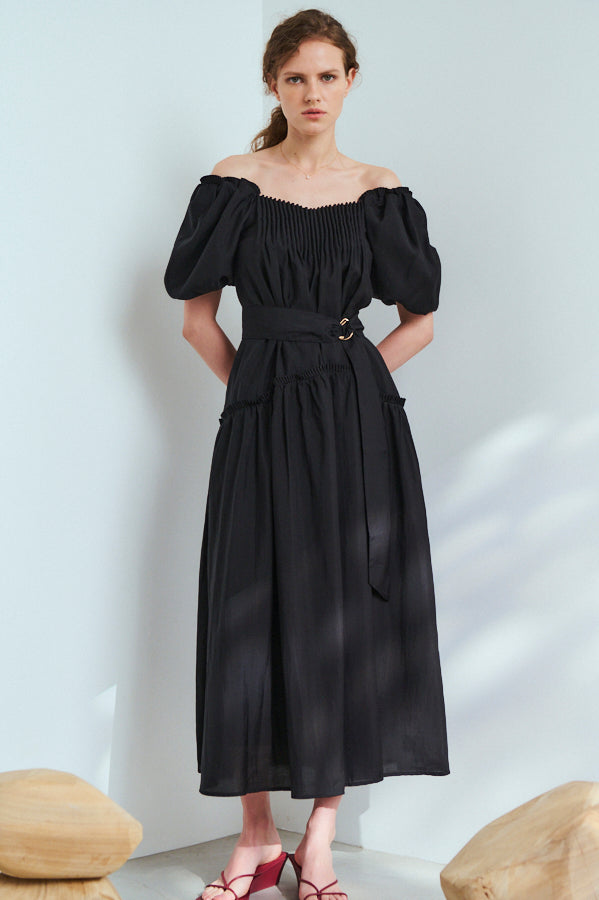 Memories Long Dress <br> -BLK-