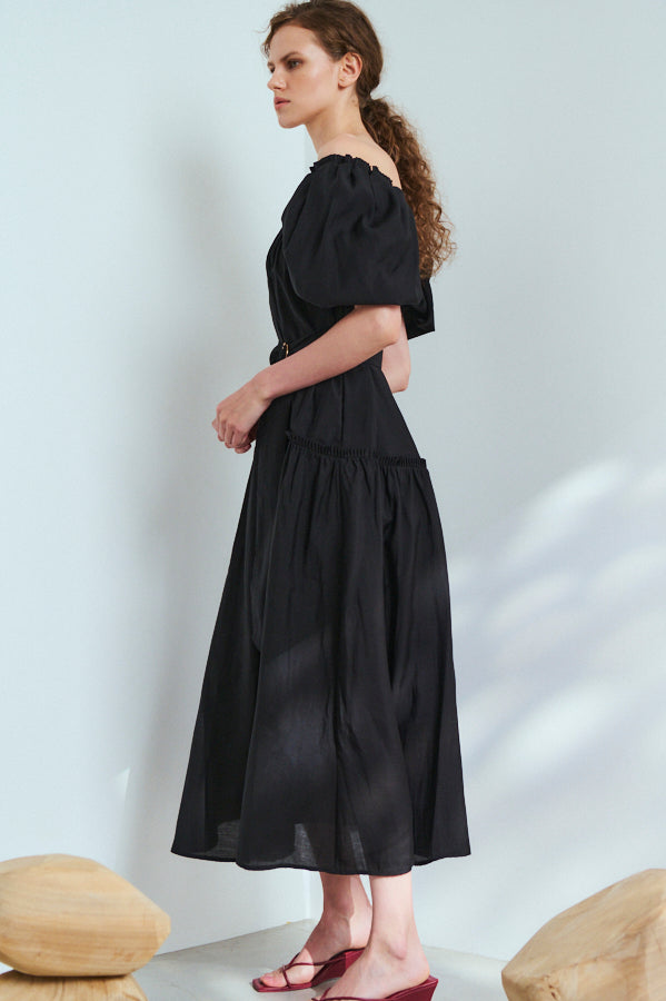 Memories Long Dress <br> -BLK-