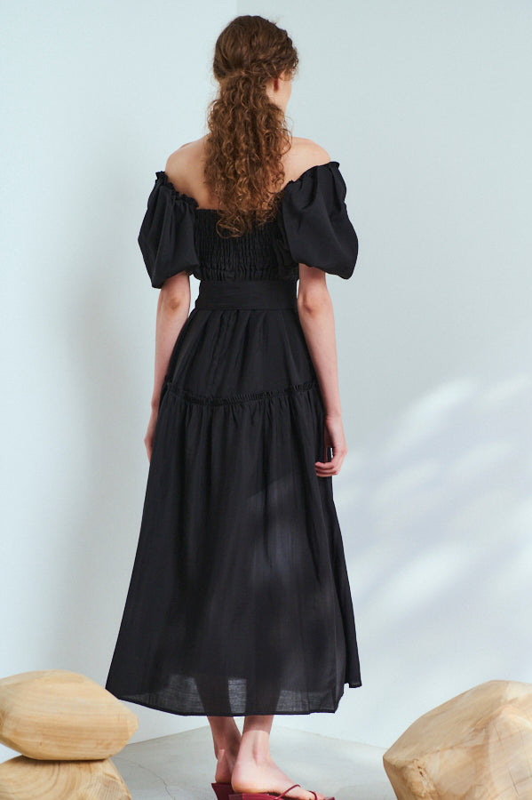 Memories Long Dress <br> -BLK-