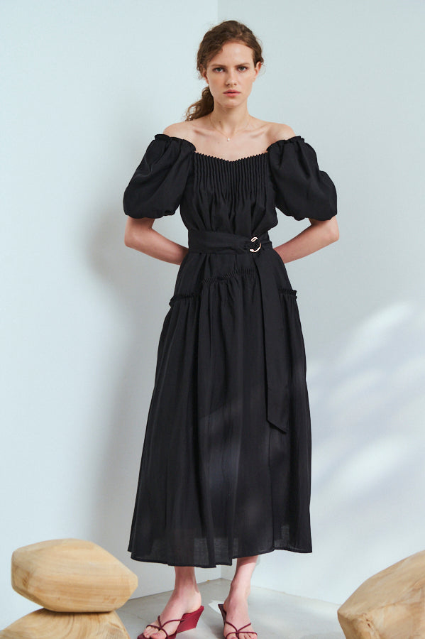 Memories Long Dress <br> -BLK-