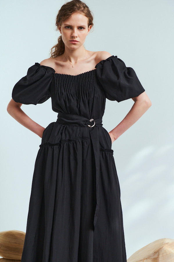 Memories Long Dress <br> -BLK-