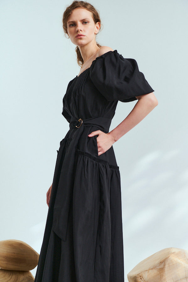 Memories Long Dress <br> -BLK-