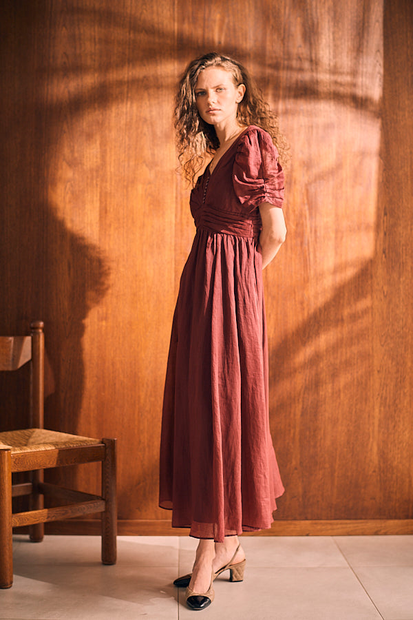 Isabella Long Dress <br>-Grape-