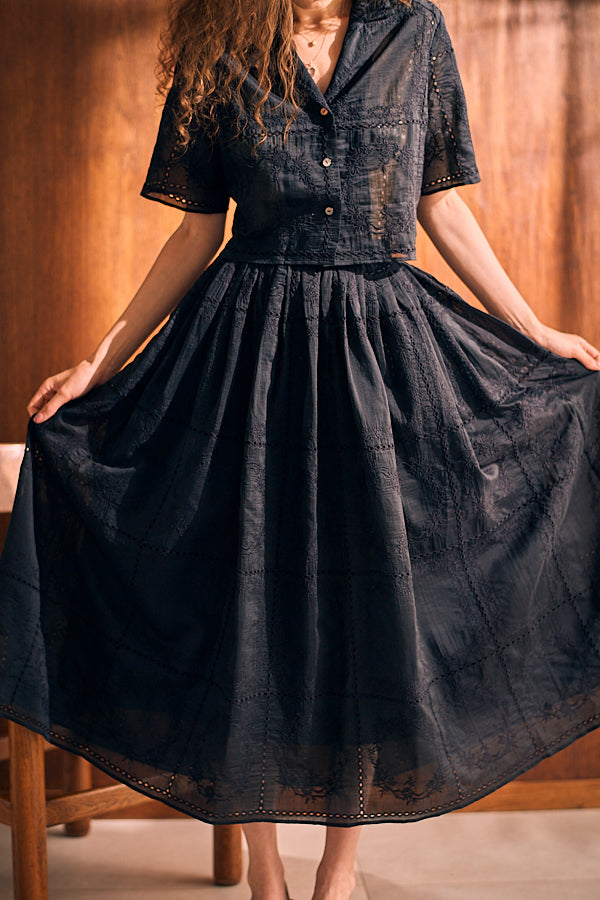 Audrey Lace Skirt <br>-BLK-