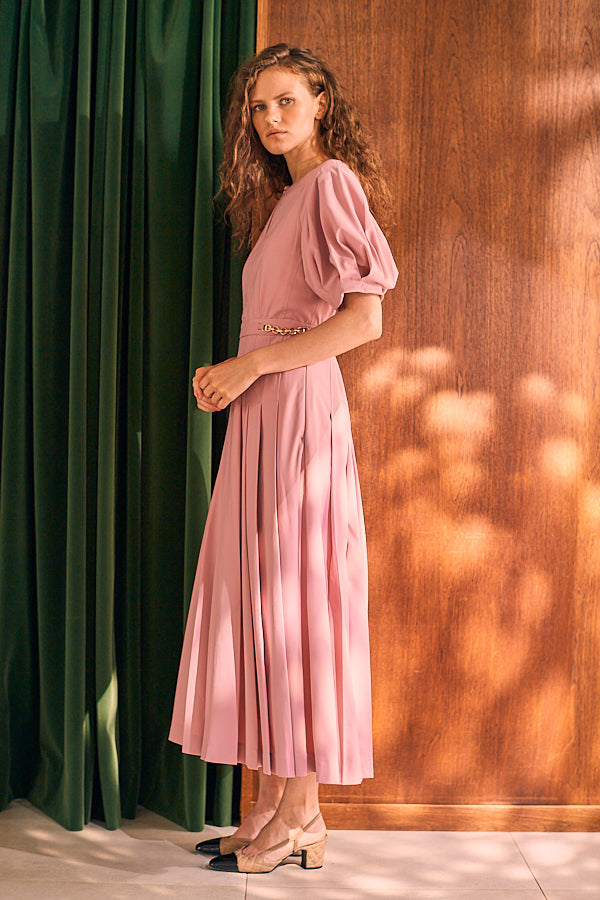 Adonna Pleated Dress <br>-Dusty PNK-