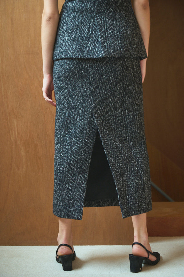 Mabel Tweed skirt <br>-BLK-