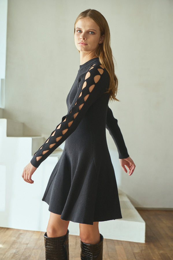 Audrina Knit Dress <br>-BLK-