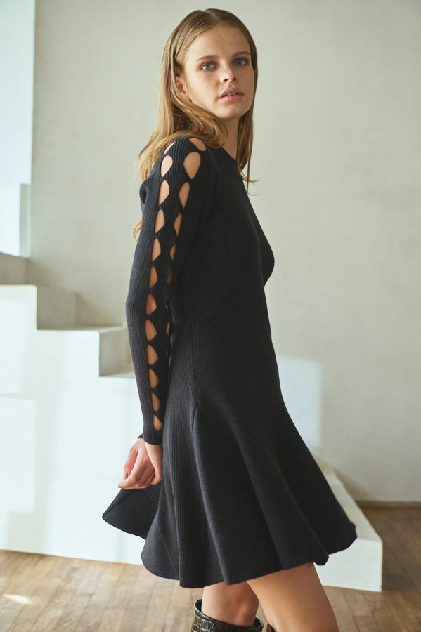 Audrina Knit Dress <br>-BLK-